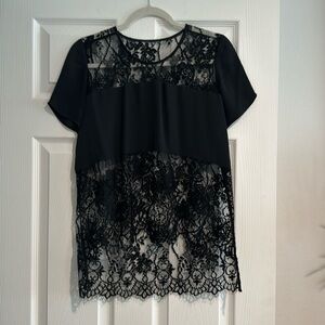 Lace & silk top